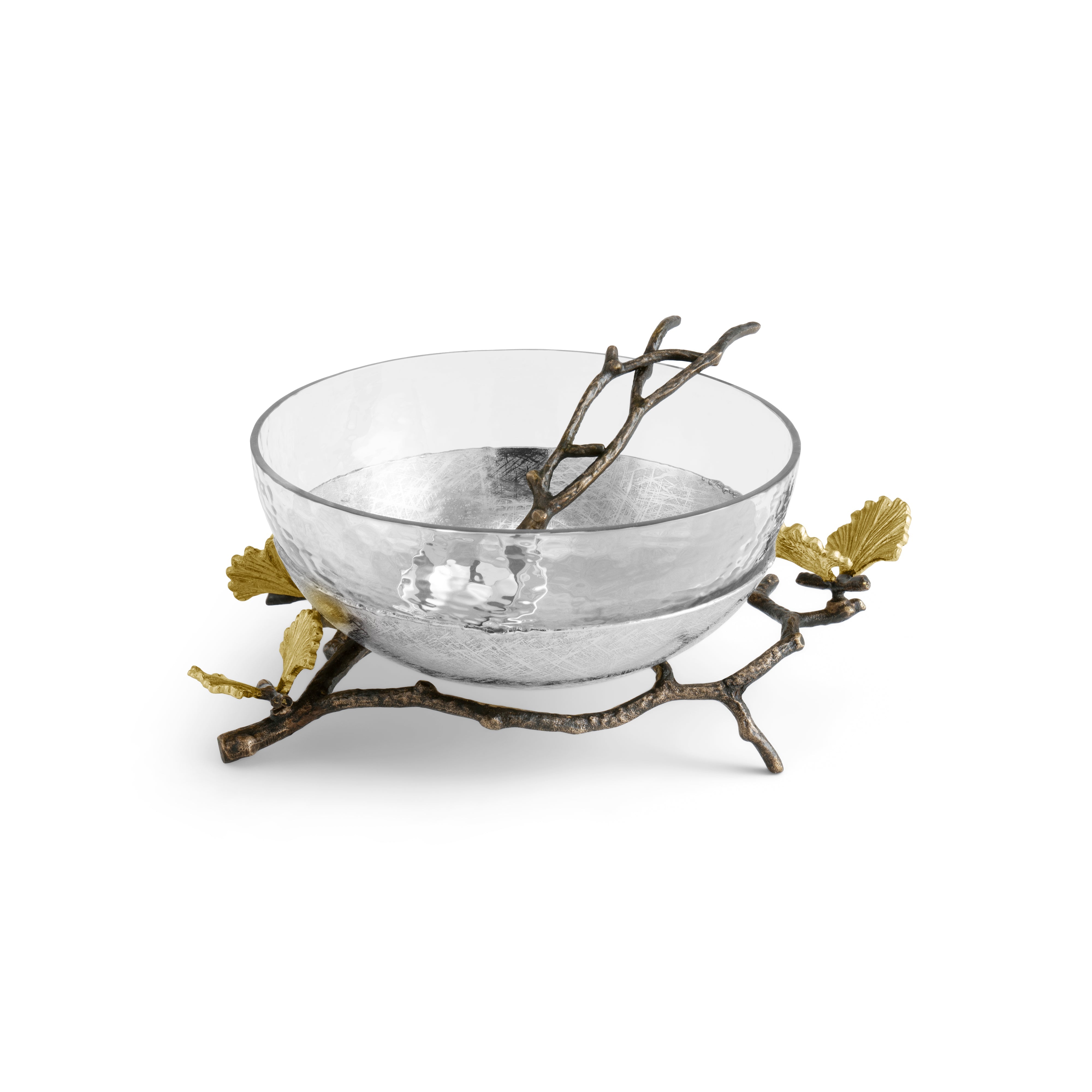 Butterfly Ginkgo Glass Nut Dish with Spoon - Elegant Serving Bowl for Nuts, Candy, Snacks - Perfect for Parties, Weddings, Home Decor