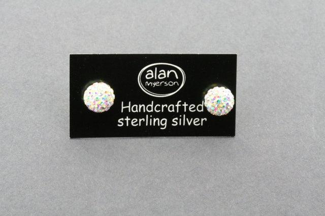 Crystal Ball Stud Earrings - Multi Color Gemstone Dangle Earrings for Women - Perfect for Parties, Weddings & Everyday Wear