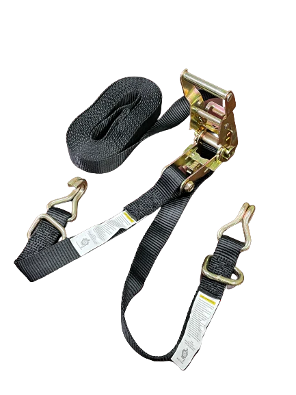 1 x 16' Heavy Duty Ratchet Strap with Wire Hook - Secure Cargo, Motorcycle, ATV & Truck Loads for Safe Transport