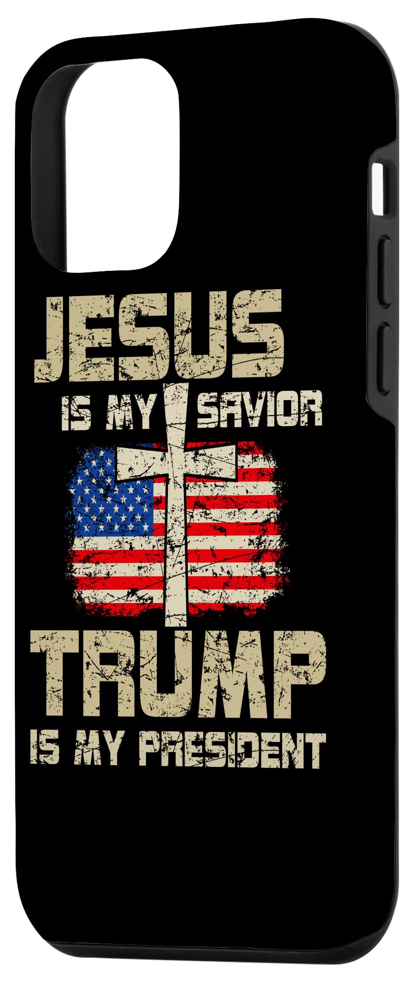 iPhone 12 Mini Case - 'Jesus Is My Savior Trump Is My President' Protective Cover for Men & Women | Perfect for Political Supporters & Faith-Based Daily Use