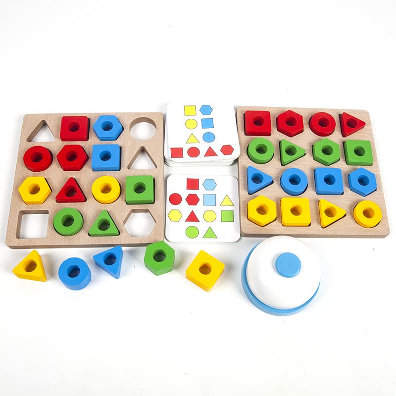 Geometric Shape Puzzle Board Game for Kids - Quick Matching Learning Toy, Parent-Child Interactive Sensory Educational Game for Toddlers (Personal Edition) | Perfect for Preschool Learning & Family Game Night
