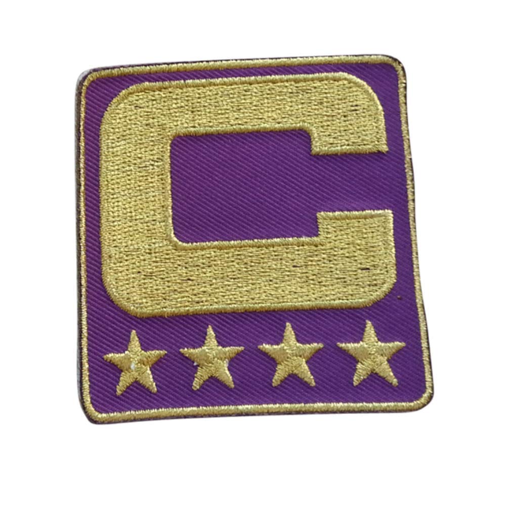 Purple All Gold Captain C Iron On Patch for Football Jersey - Minnesota Vikings Team - Perfect for Customizing Jerseys, Jackets & Sports Apparel