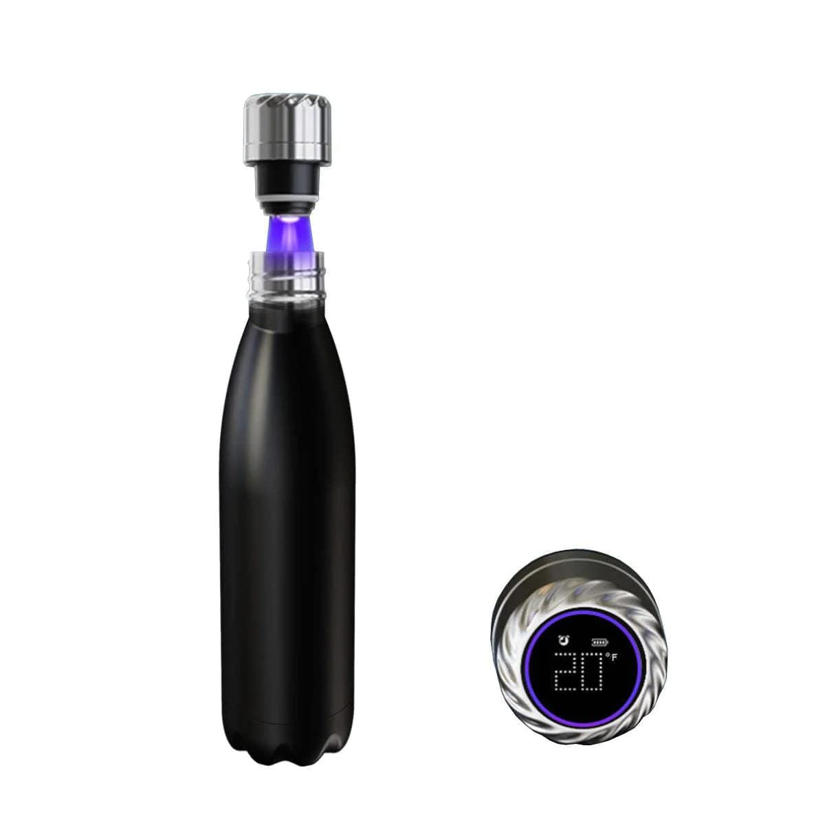 Aquaala UV Water Purifier Bottle with Temperature Display - BPA Free, Portable for Travel, Hiking, and Outdoor Activities