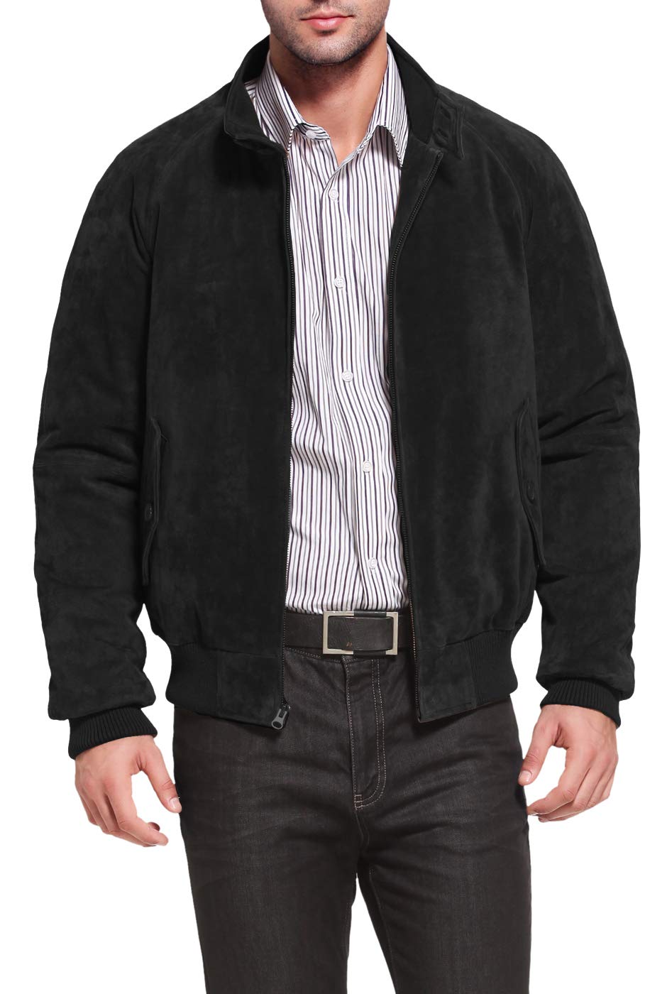 Vintage WWII Leather Bomber Jacket for Men - Genuine Leather Aviator Jacket with Big & Tall Sizes | Perfect for Motorcycle Riding, Casual Wear & Historical Reenactments