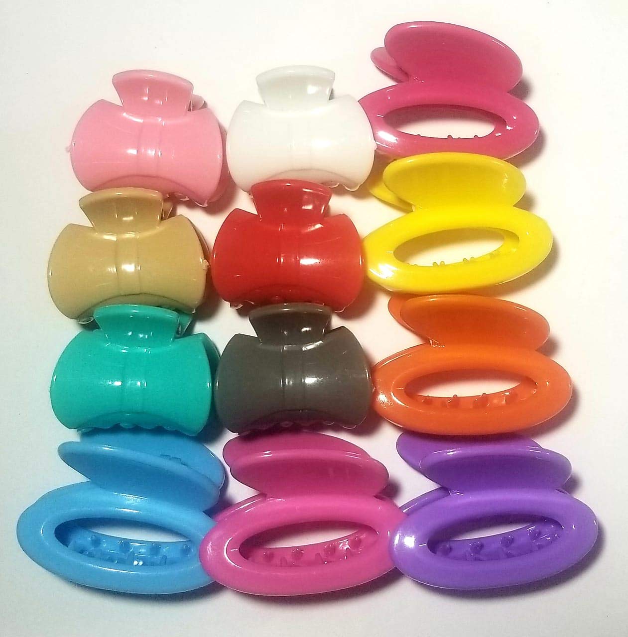 9SR SELECTION Medium Hair Claw Clips for Women & Girls - 12 Pack Multicolor Hair Clips for Ponytails, Buns & Updos - Perfect for School, Work & Everyday Styling