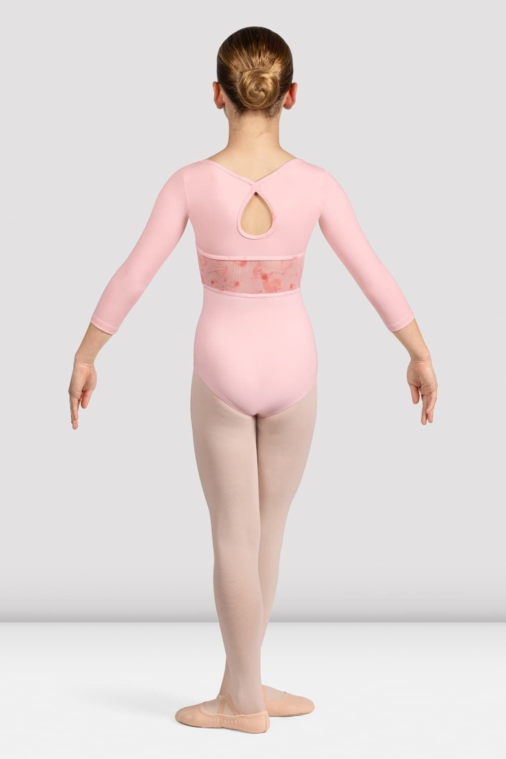 Sophie Floral 3/4 Sleeve Leotard for Girls - Ballet Dancewear, Gymnastics & Performance Costume for Recitals & Competitions