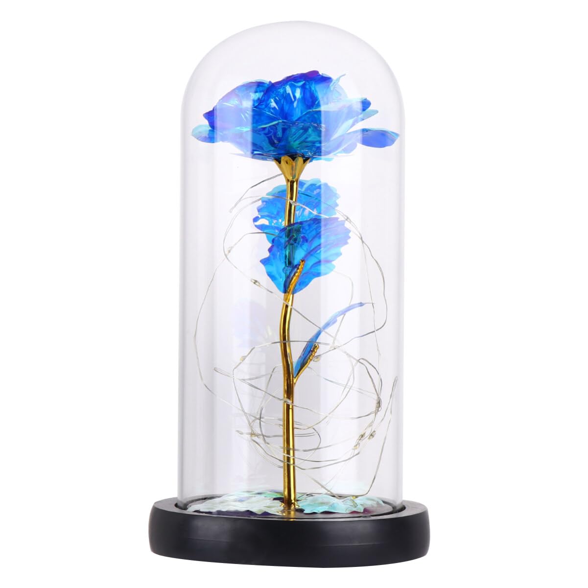 Garneck Eternal Flower Lamp - Glass Dome Rose Night Light for Valentine's Day, Home Decor, Bedroom & Living Room Ambient Lighting