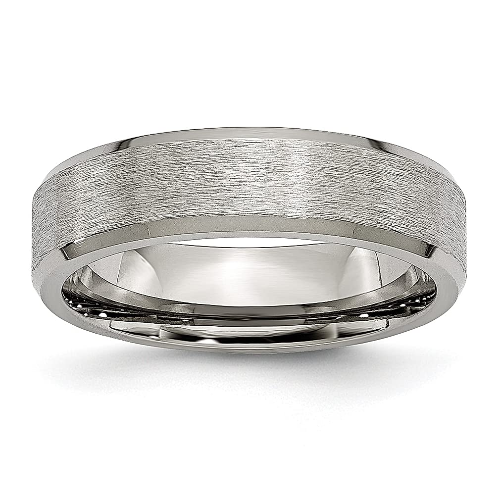 Titanium 6mm Beveled Edge Wedding Band Ring for Men - Classic Flat Edge Fashion Jewelry - Perfect Gift for Dad, Husband & Groomsmen - Ideal for Weddings, Anniversaries & Everyday Wear