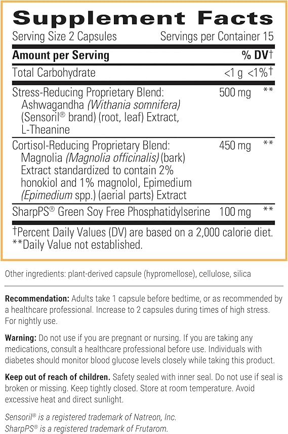 Integrative Therapeutics Cortisol Manager - Stress Relief Supplement, Allergen-Free, Non-GMO - Supports Relaxation & Sleep for Busy Lifestyles