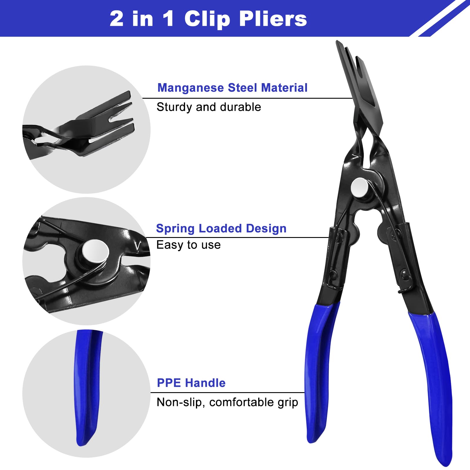 AXELECT 3Pcs Car Trim Removal Tool Set - Auto Panel Door Pry Tool Kit with Bumper Clip Puller & Retainer Fastener Remover for Car Audio Installation & Interior Repair (Perfect for DIY Auto Detailing & Professional Mechanics)