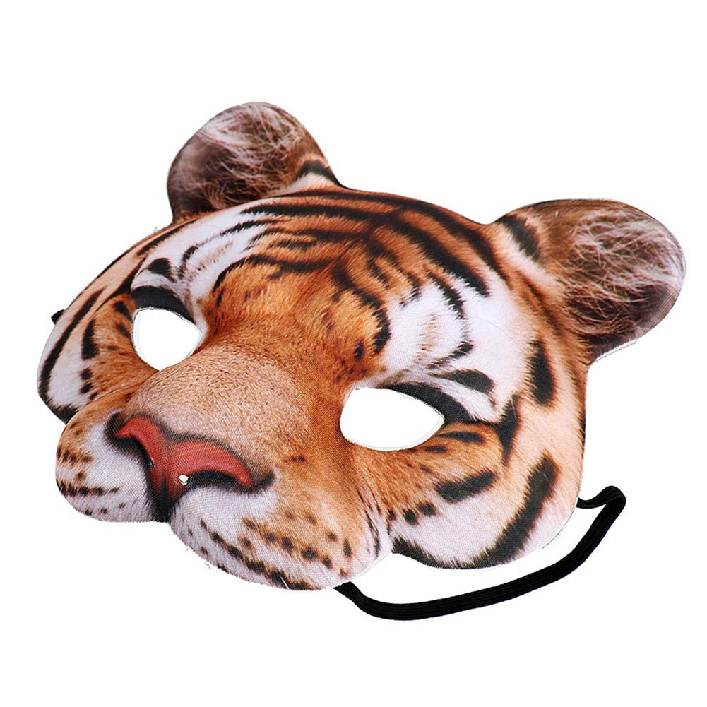 MANMAOHE Halloween Tiger Half Face Mask - Realistic Animal Costume Mask for Halloween, Carnival & Masquerade Parties | Perfect for Cosplay, Costume Events & Themed Celebrations