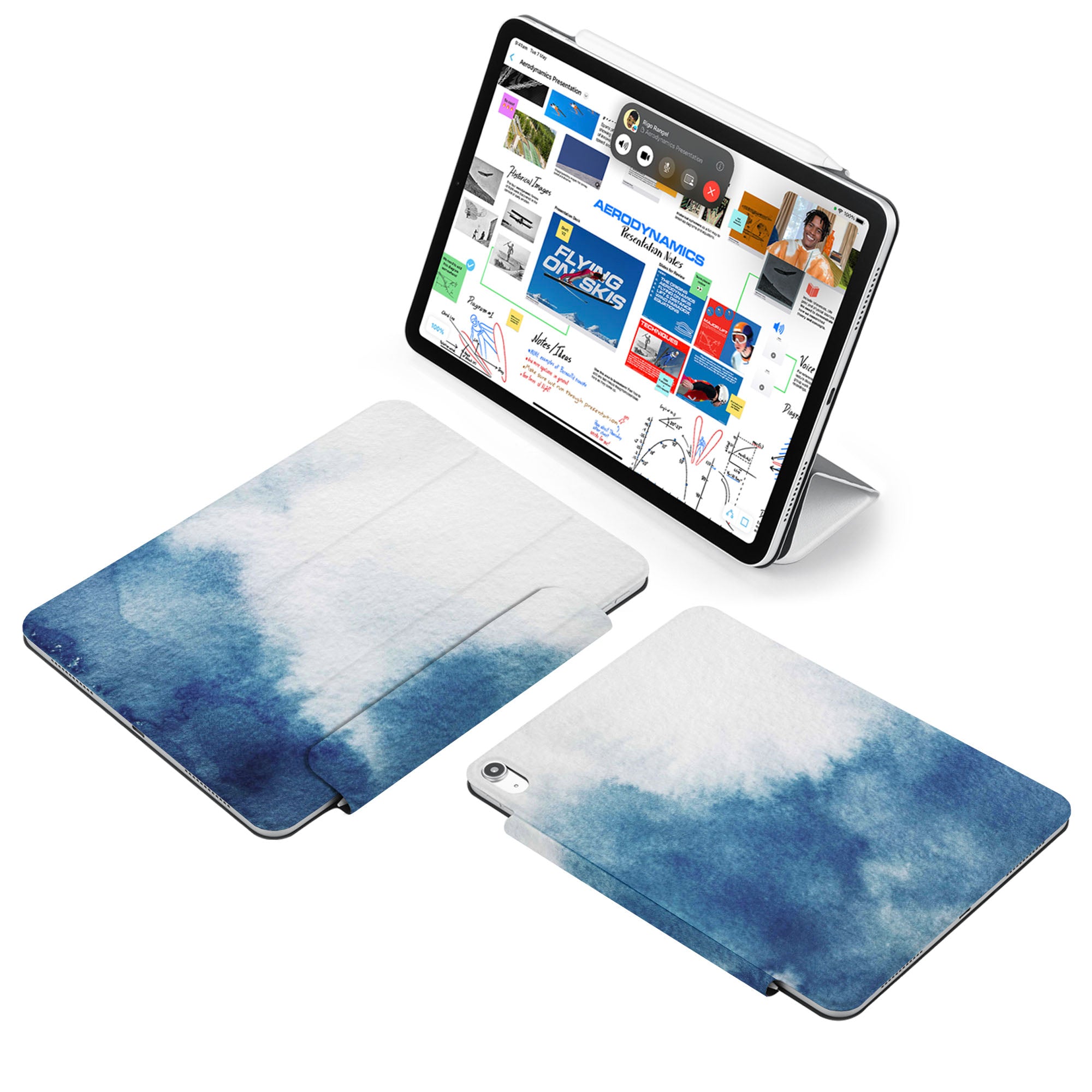SlimFit iPad Case with Abstract Ink Painting Design - Lightweight Protective Cover for iPad Air/Pro, Perfect for Work, Travel & Everyday Use