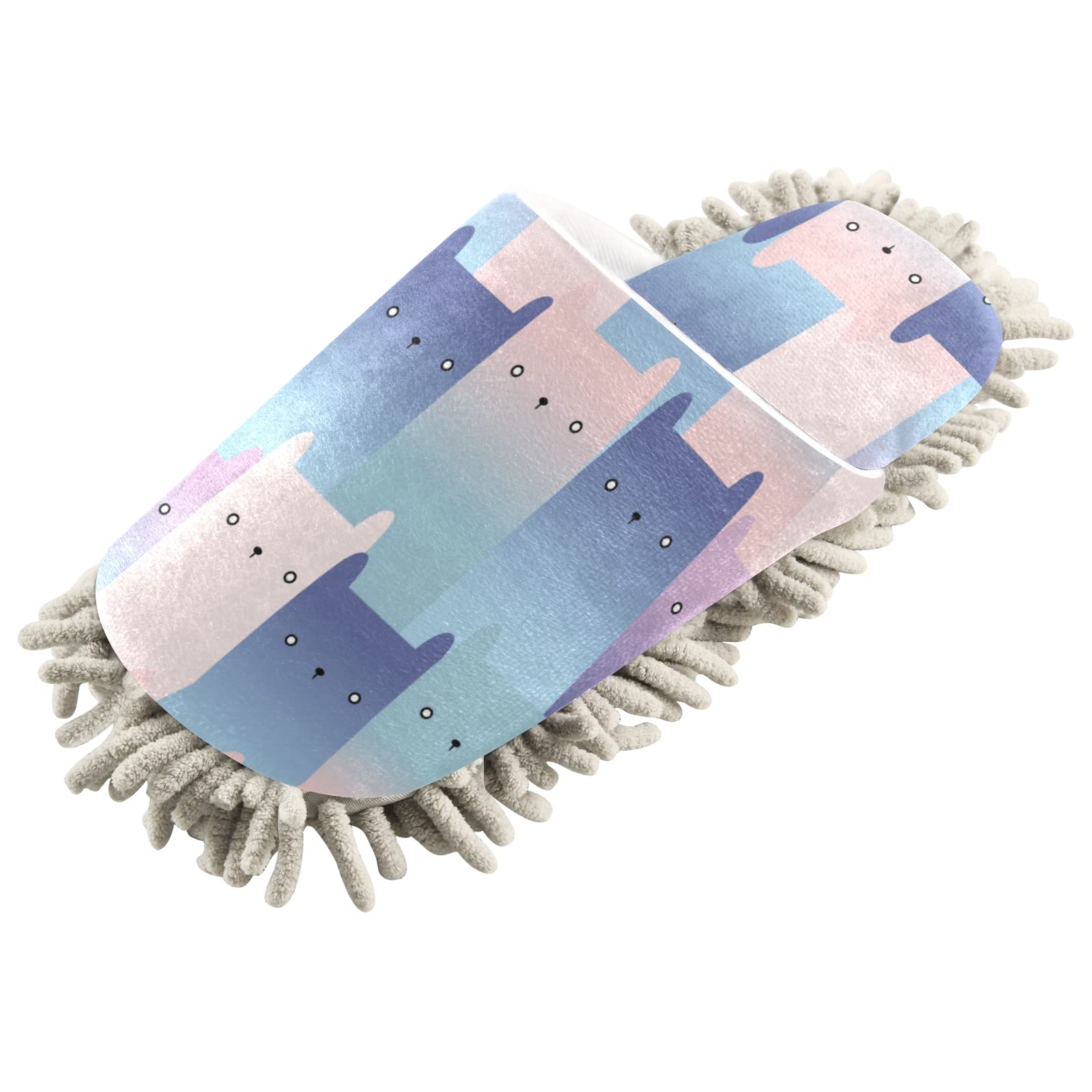 Cat-Themed Mop Slippers - Cozy Indoor House Shoes for Women & Men - Non-Slip Kitchen, Living Room, Bedroom Slippers - Perfect for Home, Office & Gift Giving