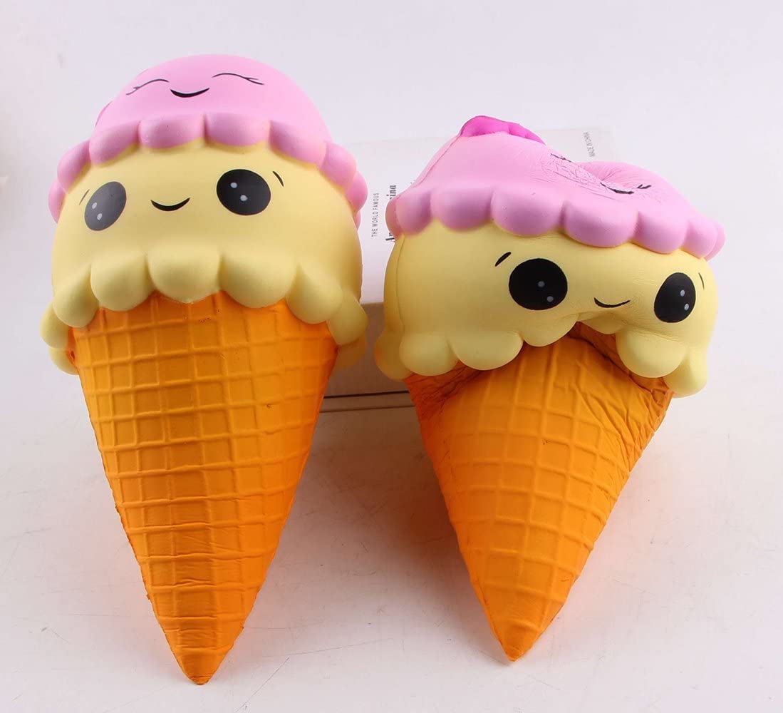 Jumbo Kawaii Squishy Ice Cream Cone - Stress Relief Toy for Kids & Adults