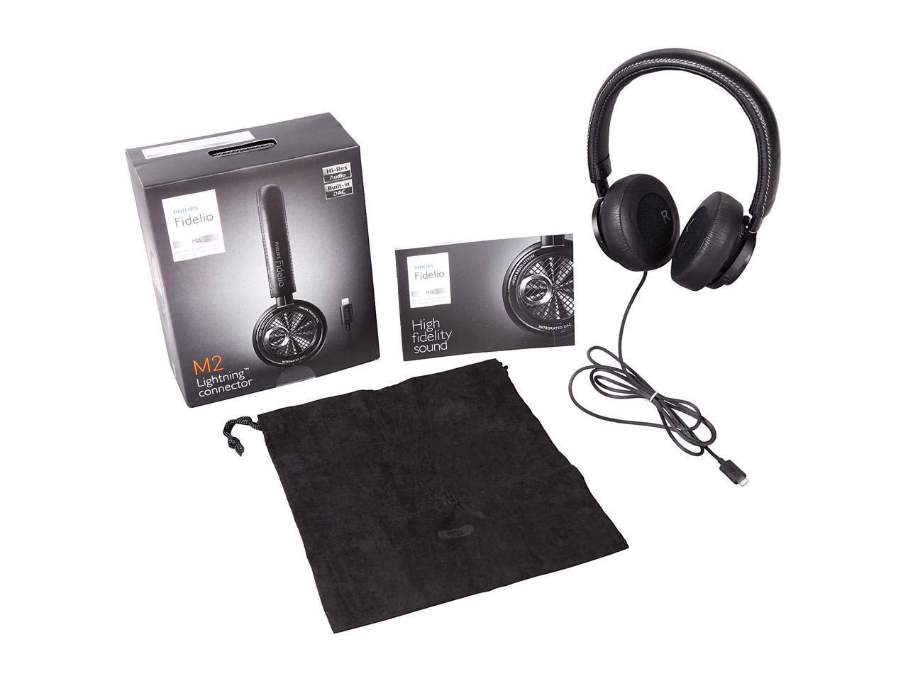 Philips Fidelio M2L/27 High Resolution Headphones with Built-in DAC - Lightning Connector for iPhone & iOS Devices - Premium Over-Ear Headphones for Music, Gaming & Travel (Black)