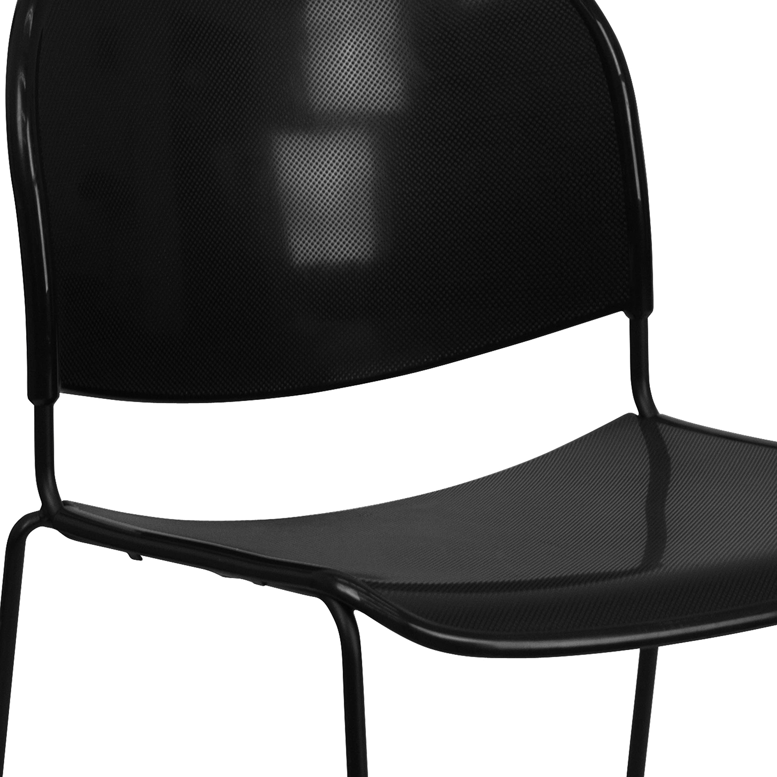 Black Ultra-Compact Stackable Chair - Space-Saving Office Guest Chair & Student Chair for Classrooms, Events, and Small Spaces