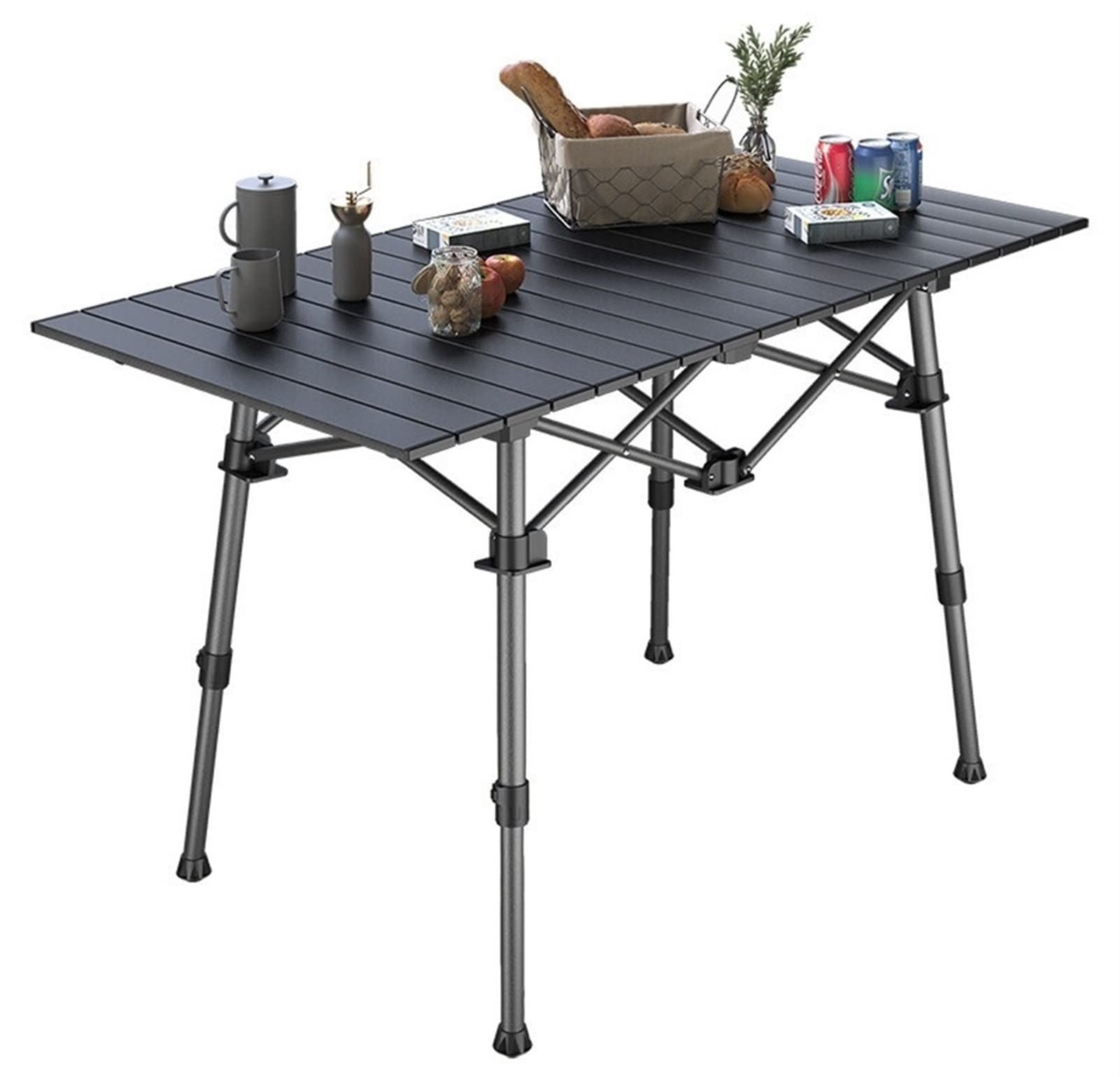 KIRANDY Portable Folding Picnic Table - Lightweight Aluminum Camping Table with 7-Piece Chair Set & Carry Bag - Perfect for Outdoor Travel, Beach, BBQ, and Backyard Gatherings