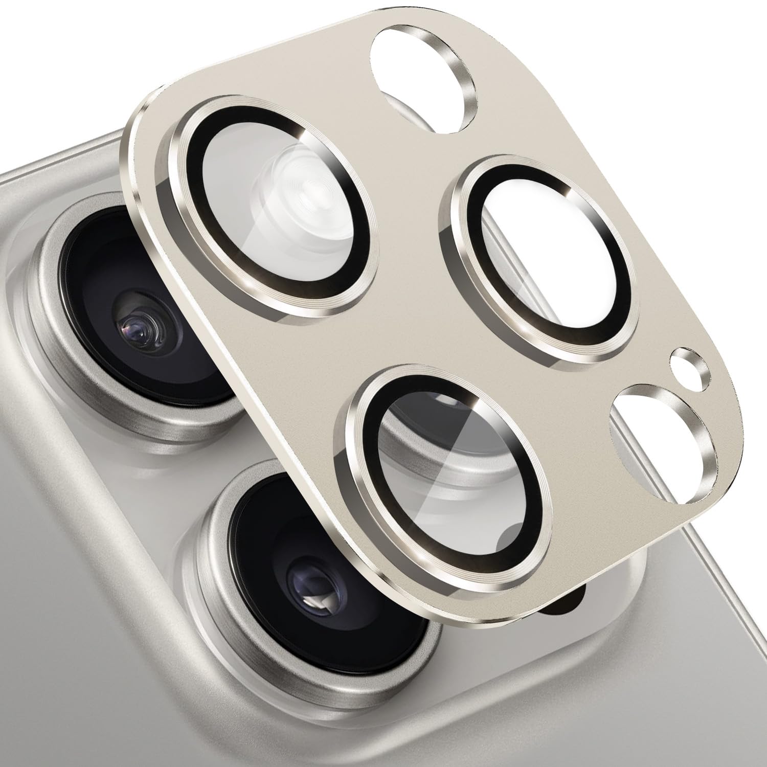 Premium Tempered Glass Camera Lens Protector for iPhone 15 Pro & Pro Max - Anti-Scratch, Full Coverage, Case-Friendly (Natural Titanium) | Perfect for Travel, Outdoor Adventures & Daily Protection