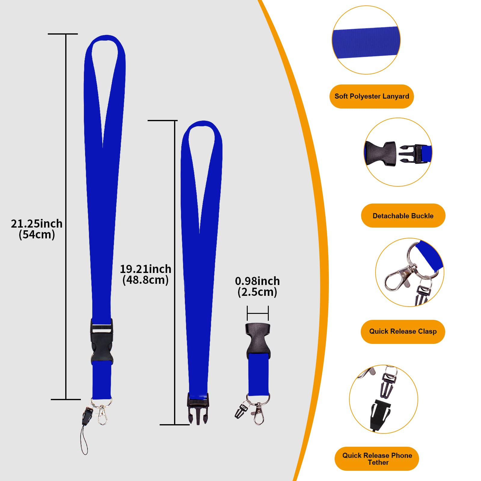 Colorful Cruise Lanyards 8-Pack with Detachable Buckle - Waterproof ID Holder for Keys, Cards & Phones - Perfect for Cruises & Carnivals