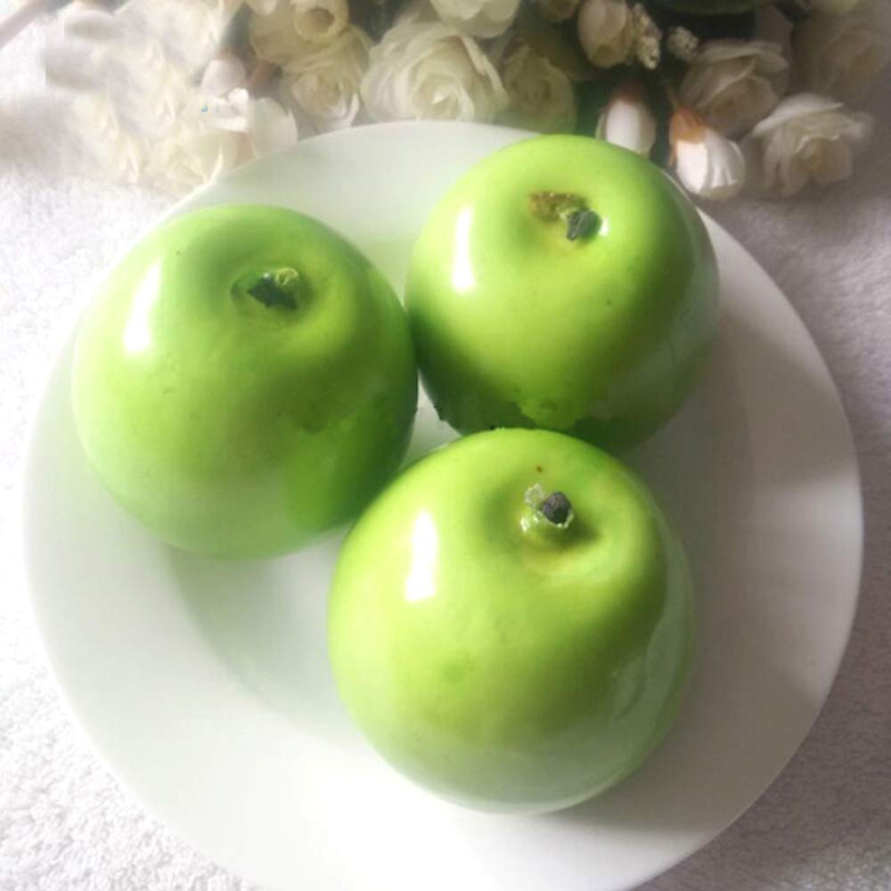 10pcs 8cm Wide Artificial Plastic Fake Fruit - Green Simulated Apples for Home Decor, Table Centerpieces, Photography Props, and Craft Projects