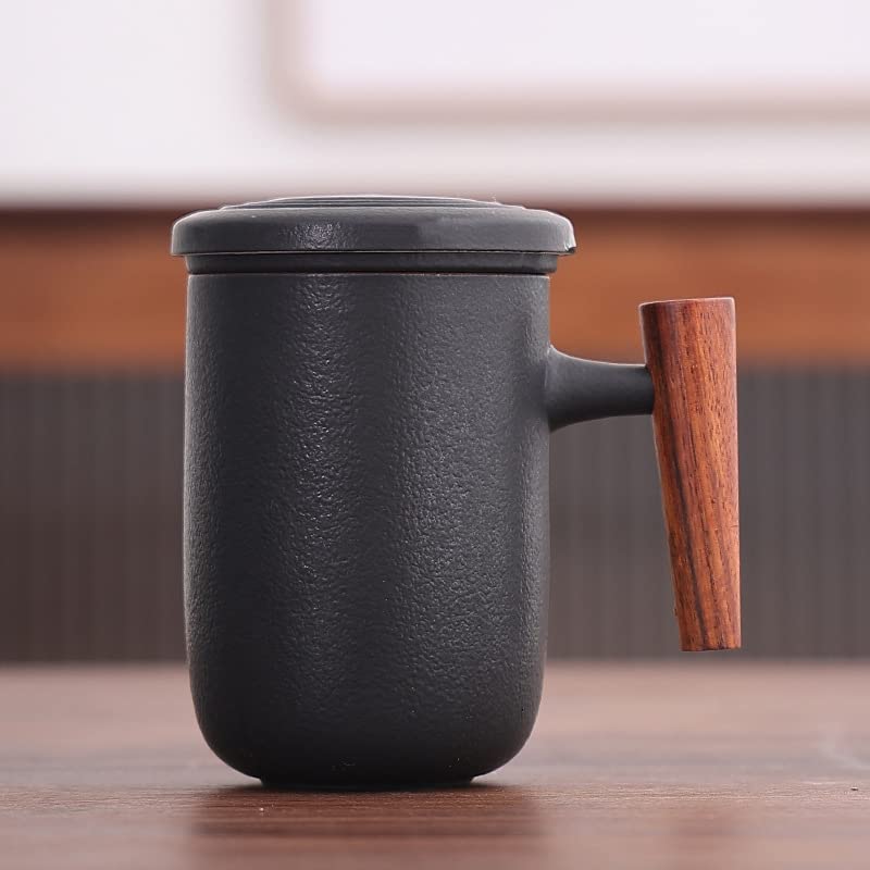Ceramic Coffee Mug with Lid - Insulated Travel Cup, Swig Coffee Mug with Tea Infuser, Customizable Meh Mug for Hot & Cold Drinks - Perfect for Office, Camping & Gifts