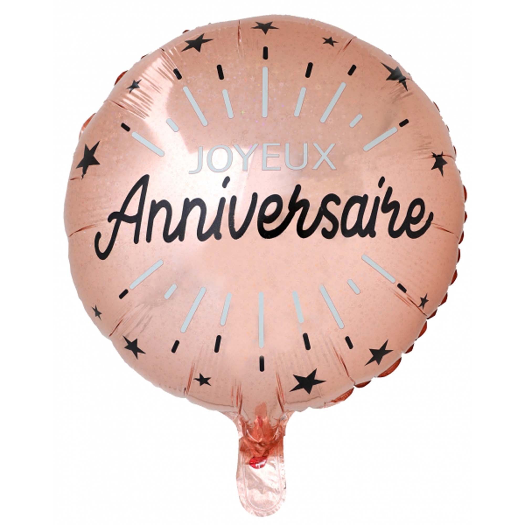 18 Inch Black & Rose Gold Round Foil Birthday Balloon - Perfect for Anniversaries, Parties & Celebrations - 1 Count