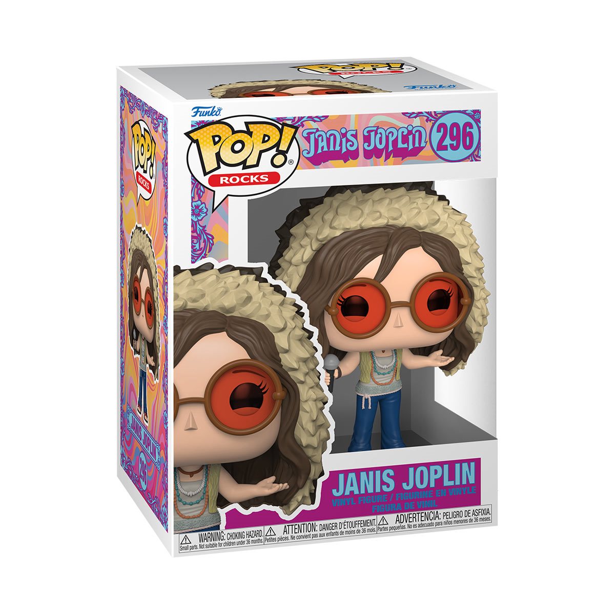 Janis Joplin Funko Pop! Vinyl Figure #296 - Collectible Music Icon Toy for Fans & Decor - Perfect for Bedroom, Office & Gift Giving