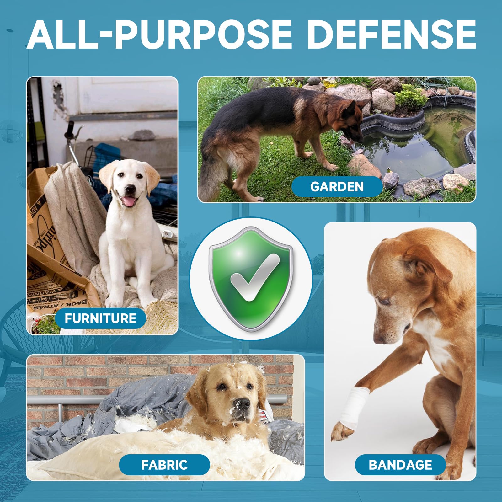 No Chew Bitter Apple Spray for Dogs 200ML - Stop Chewing & Licking Furniture, Shoes, Bandages | Alcohol-Free Dog Training Aid | Indoor & Outdoor Use for Puppy Teething & Behavior Correction