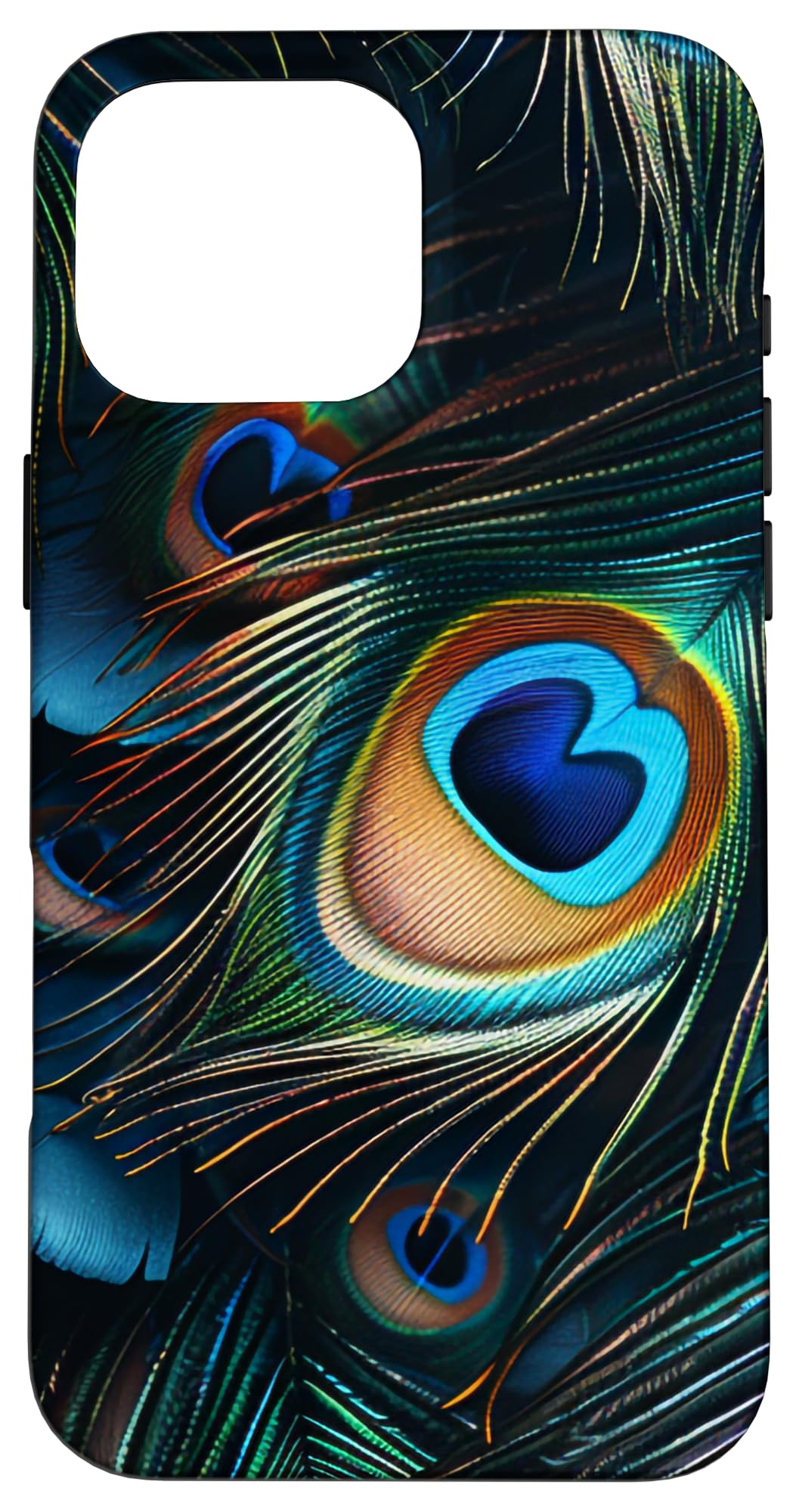 iPhone 16 Pro Max Case - Peacock Feather Design, Slim Protective Cover with Shock Absorption | Perfect for Daily Use, Travel & Outdoor Activities