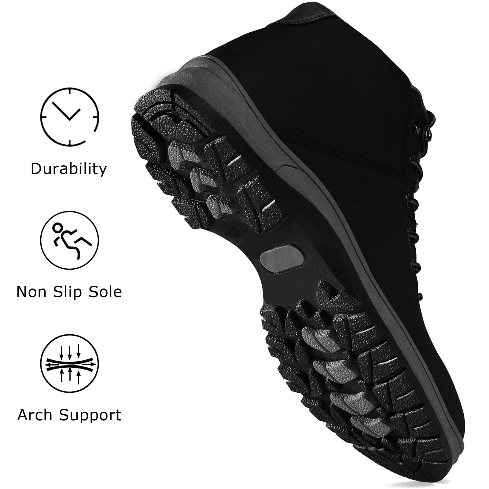 **Men's Lightweight Waterproof Hiking Boots - Mid Ankle Trekking Shoes for Outdoor Work & Casual Wear - Anti-Slip Traction for Hiking, Camping & Backpacking**
