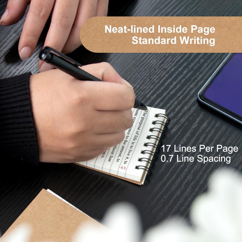 5-Pack Mini Spiral Notebooks - 3x5 Pocket Notepads with Lined College Ruled Paper for Home, Office, School & Travel | Compact Memo Pads for Notes, Meetings, Shopping Lists & Daily Planning