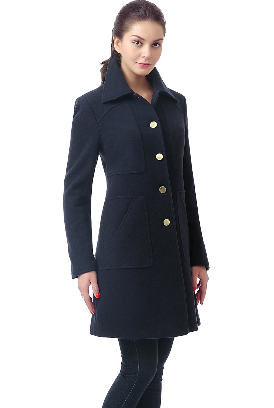 BGSD Women's Elizabeth Wool Blend Walking Coat - Plus Size & Petite Available | Warm Winter Outerwear for Walking, Commuting & Casual Outings