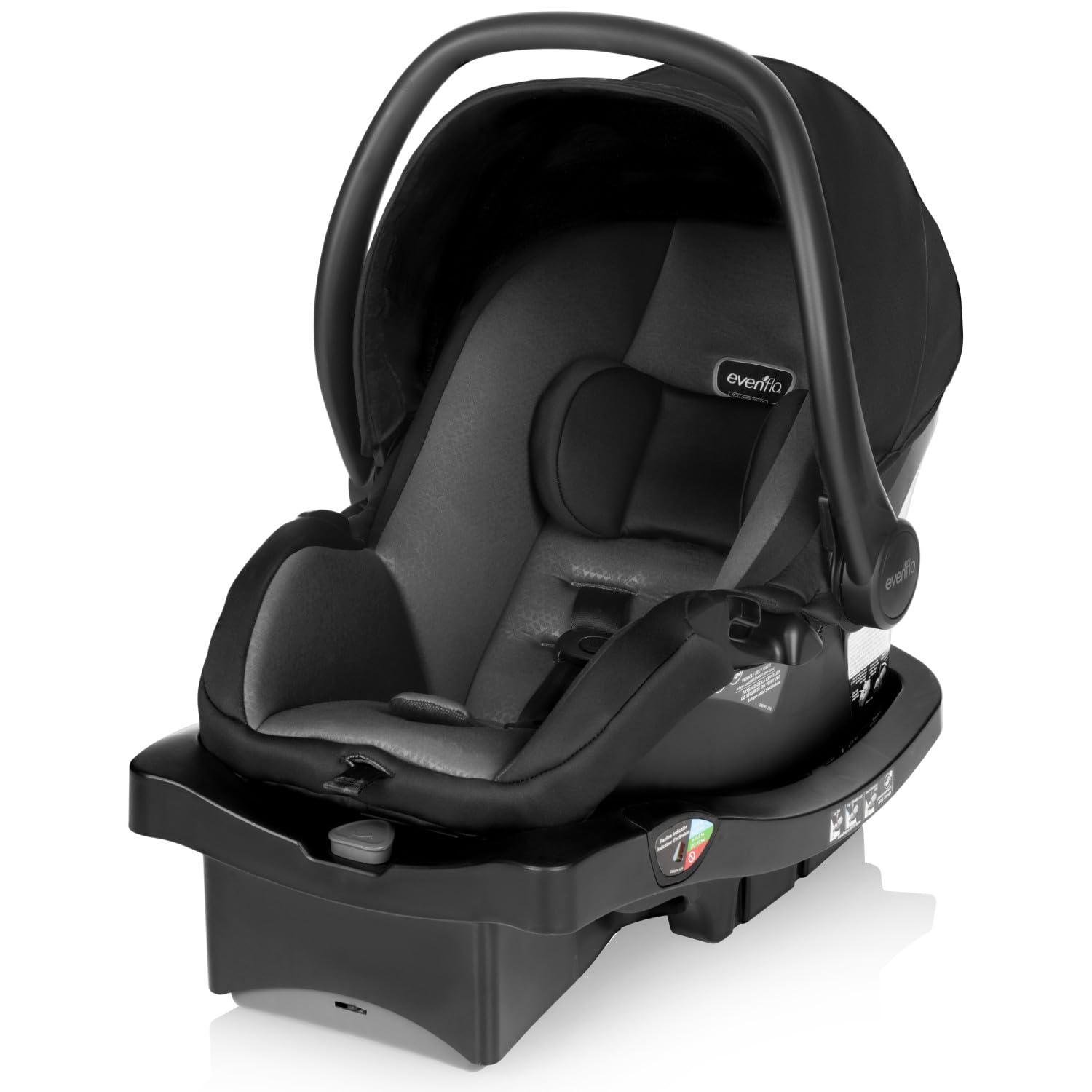 Evenflo LiteMax 35 Infant Car Seat - Lightweight & Safe for Extended Use - Knoxville Gray - Belt Lock-Off & Ergonomic Handle - Perfect for Newborns & Travel