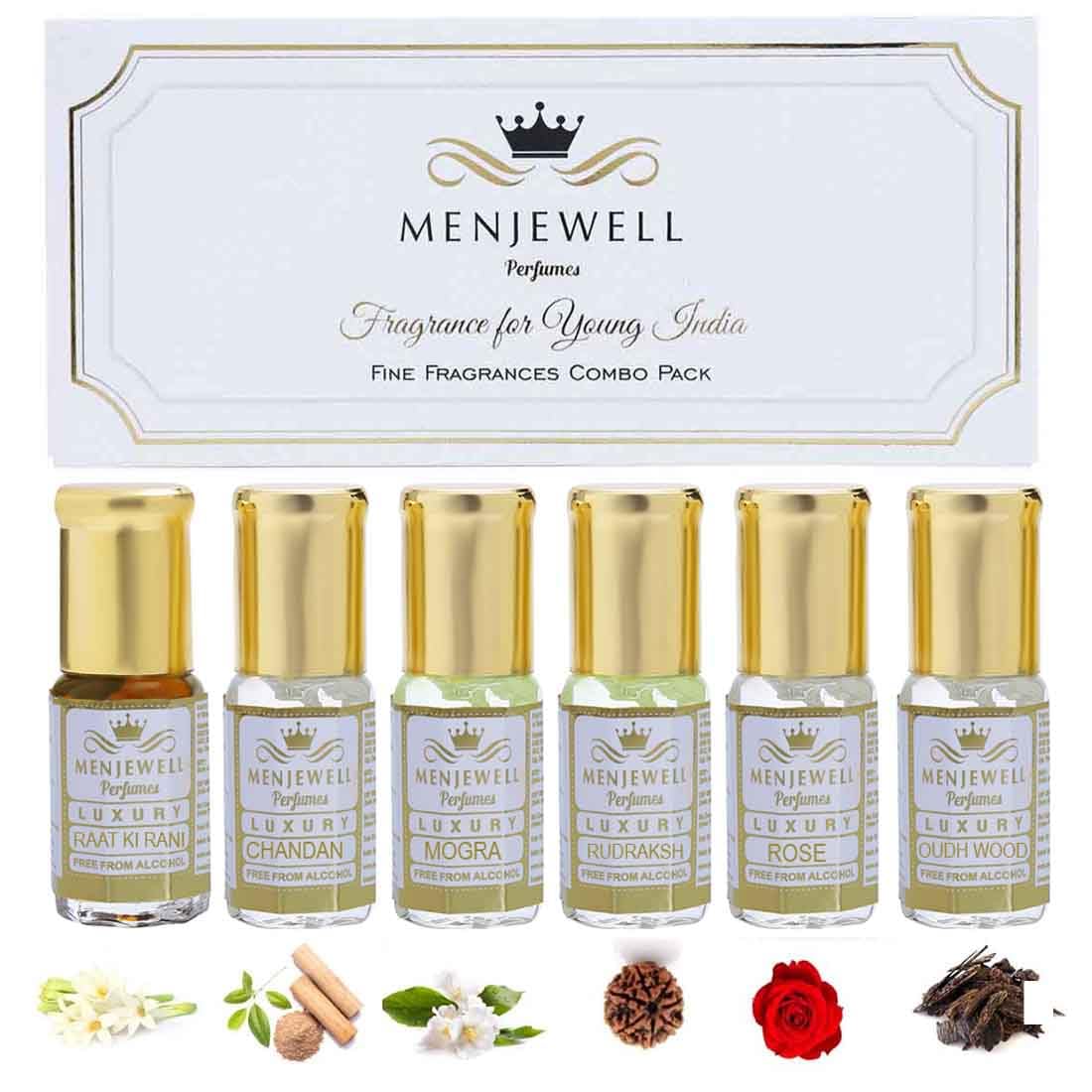 Premium 6-Pack Attar Gift Set for Men & Women | Floral & Sandalwood Perfume Oils | 18ml (6x3ml) Luxury Fragrance Combo | Perfect Gift for Him & Her | Ideal for Weddings, Special Occasions & Daily Wear