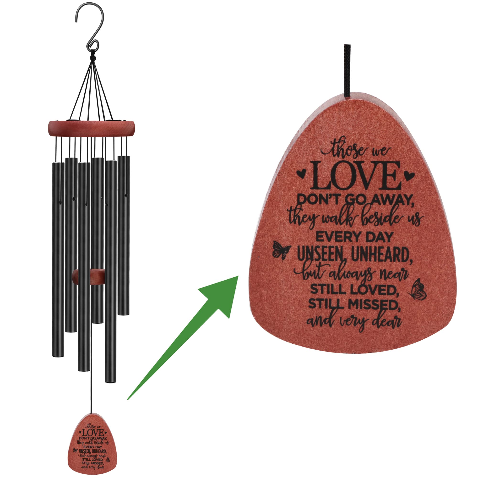 Memorial Wind Chimes for Loss of Loved One - Sympathy Gifts for Dad, Mom, Husband, Wife, Brother, Sister, Son or Daughter - Keepsake Outdoor Garden & Yard Decor for Remembrance & Healing