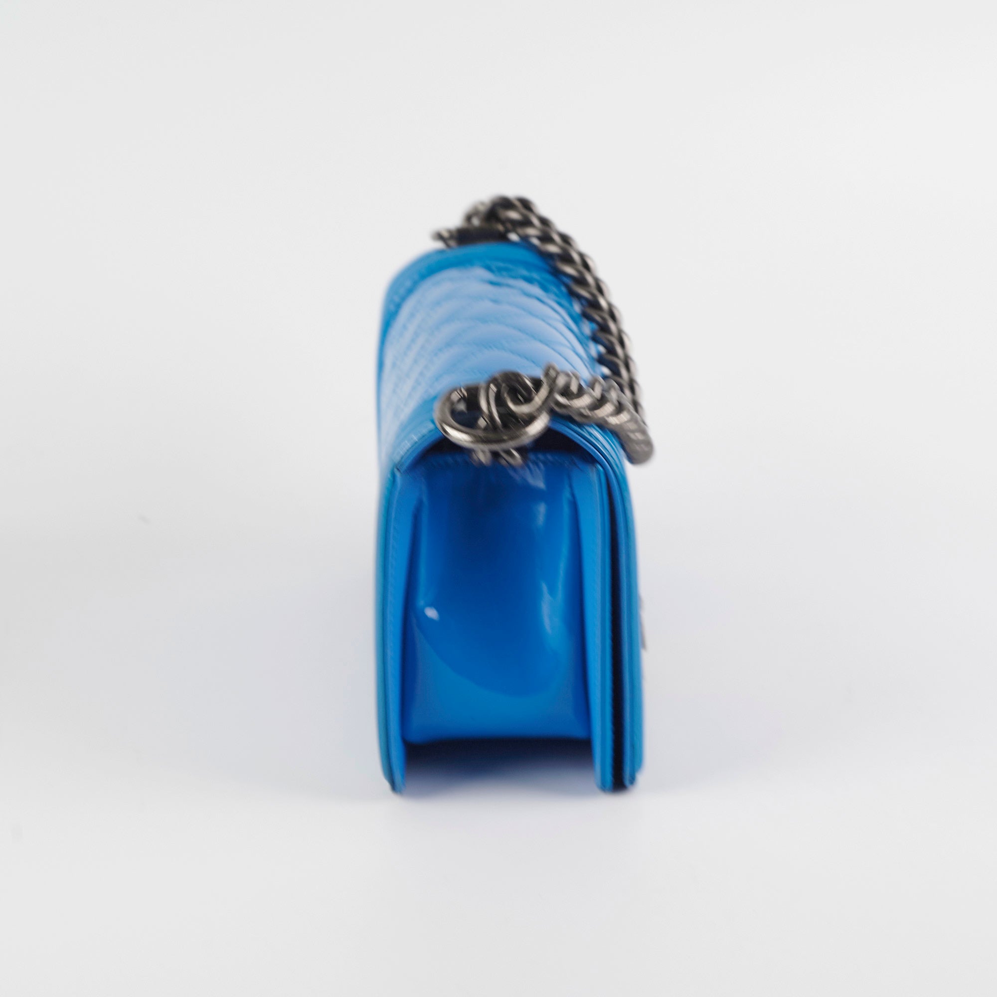 Chanel Small Boy Patent Blue Leather Crossbody Bag - Luxury Handbag for Women, Perfect for Parties, Dating & Everyday Use