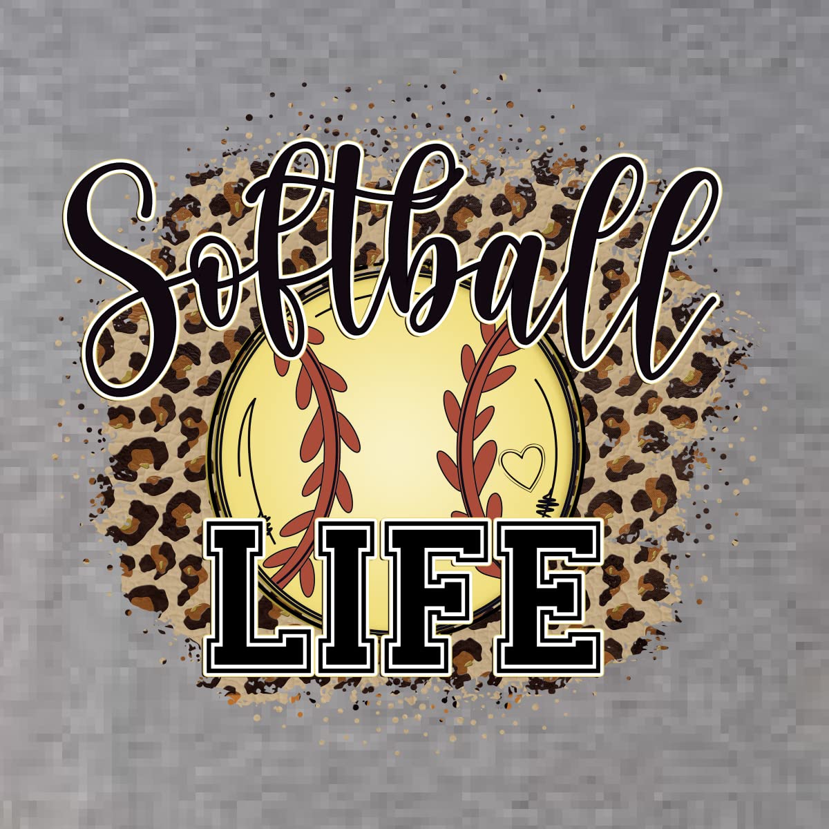 Softball Life Animal Print Tri-Blend Racerback Tank Top for Girls - Breathable & Comfortable Sports Wear for Softball Practice, Gym Workouts & Casual Summer Outfits