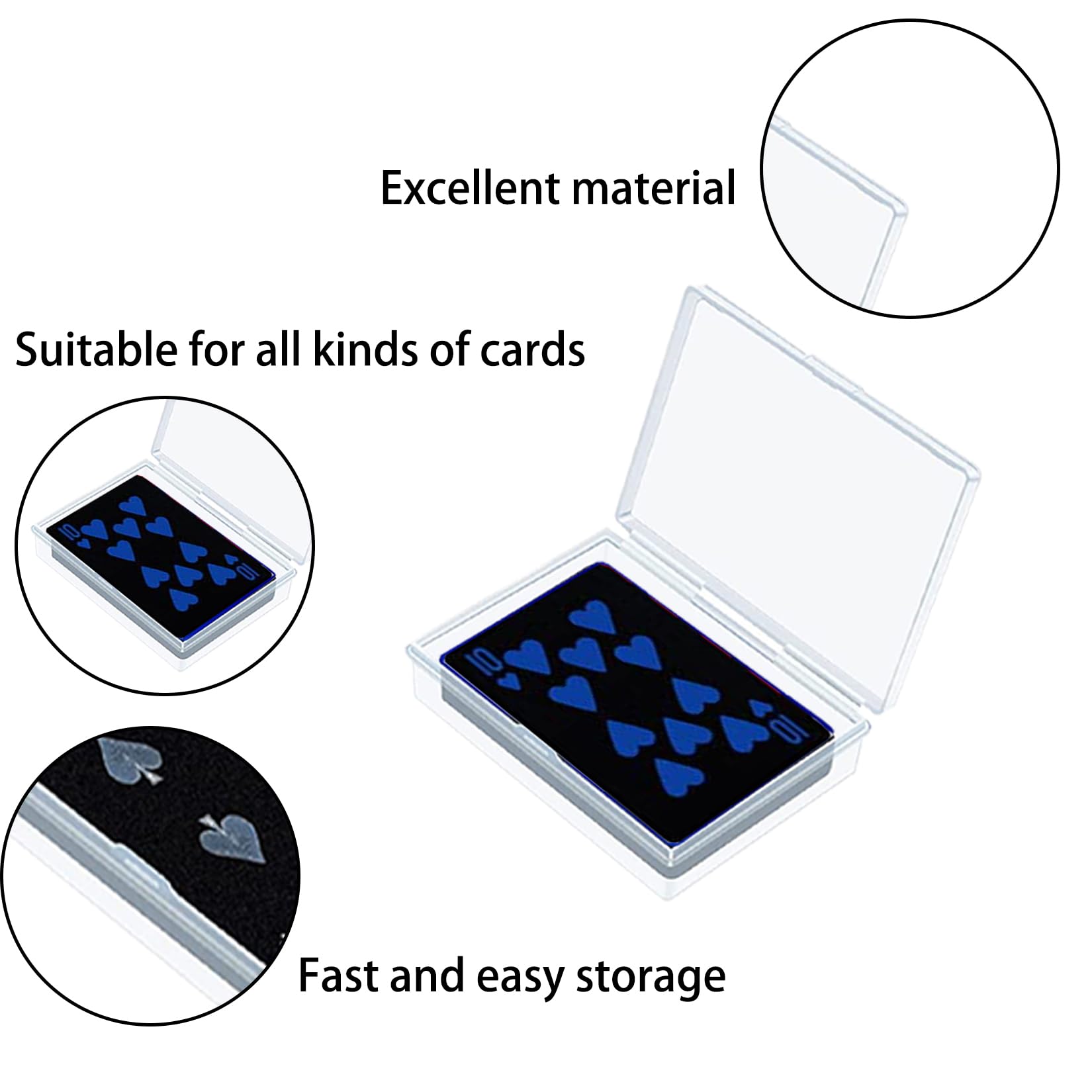 51PCS Clear Plastic Playing Card Storage Case - Deck Box with Snap Closure for Trading Cards, 3.8x2.7x0.8 Inch - Perfect for MTG, Pokemon, Yugioh & Board Game Card Organization at Home or Travel