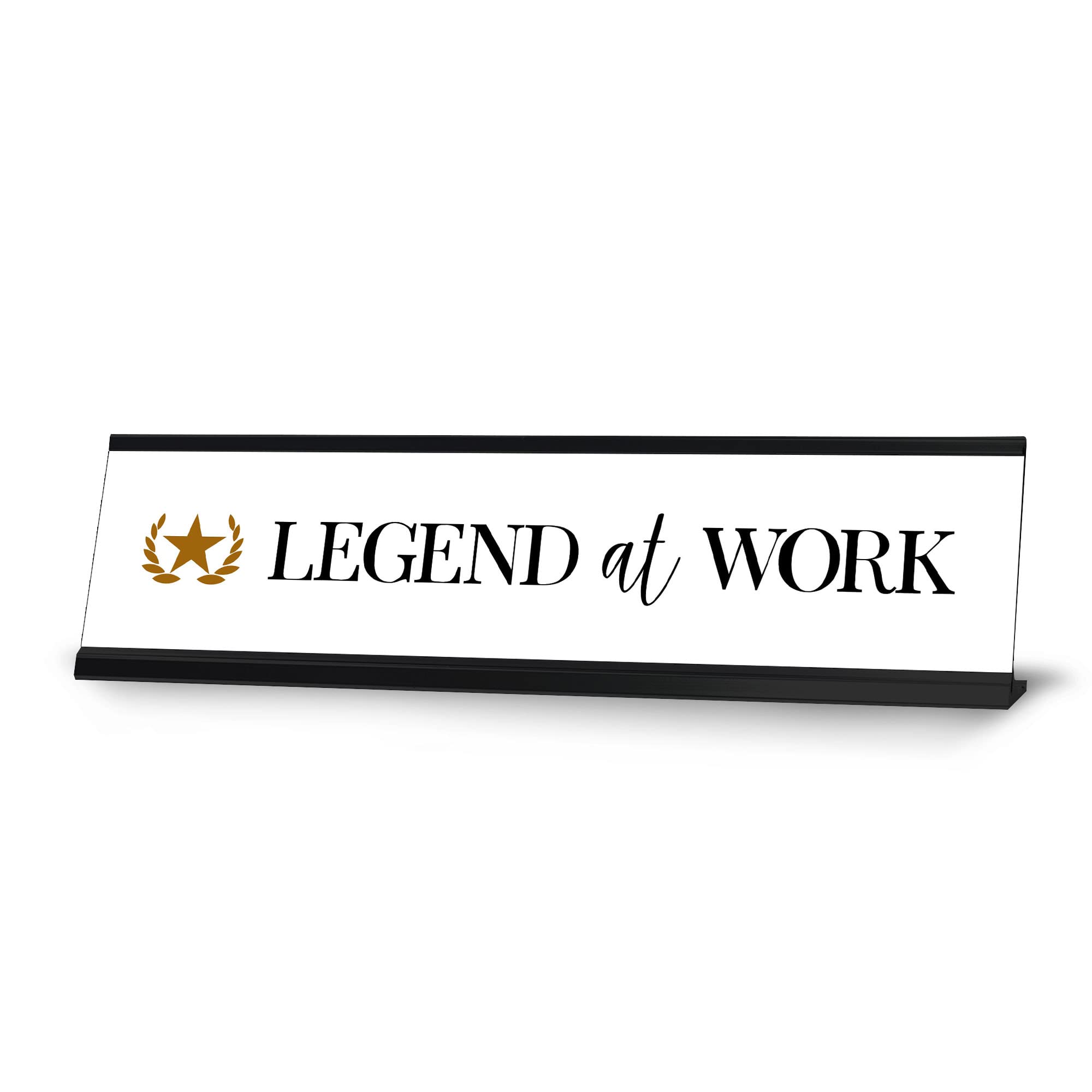 Legend at Work - Elegant Personalized Nameplate Desk Sign (2 x 8 Inches) - Perfect Office Decor for Professionals, Executives & Home Office