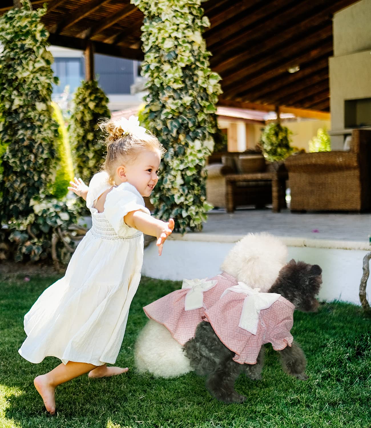 Princess Dog Dress with Bow Tie - Soft & Breathable Pet Costume for Small & Medium Dogs - Perfect for Birthday Parties, Holidays & Special Occasions (Pink, XL)
