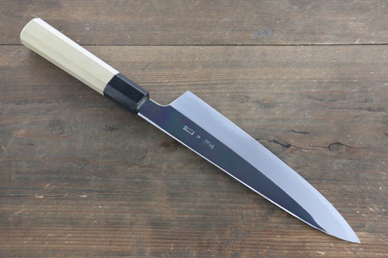 Premium Choyo White Steel Gyuto Knife 210mm - Japanese Chef Knife with Mirrored Finish & Magnolia Wood Handle - Perfect for Sushi, Meat Cutting & Professional Kitchen Use