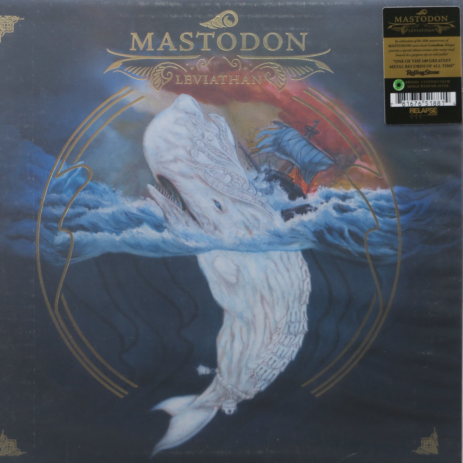 MASTODON 'Leviathan' Limited Edition Green & White Vinyl LP Record - Heavy Metal Music Collector's Item for Home Decor & Audiophile Listening