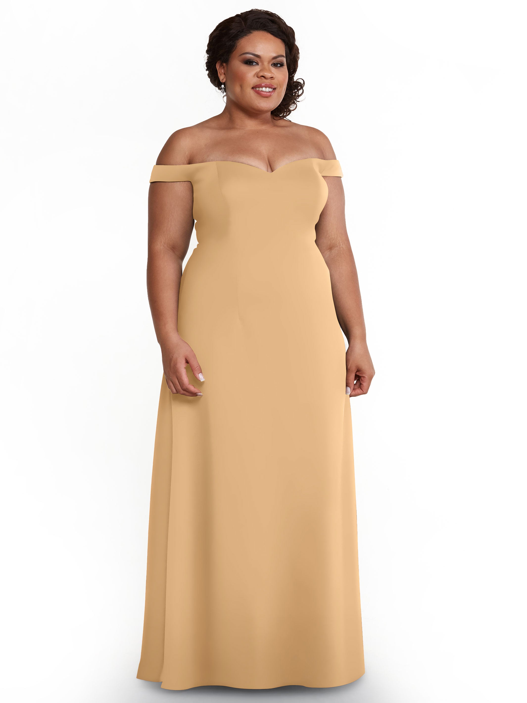 Elegant A-Line Double Knit Bridesmaid Dress with Off-the-Shoulder Straps - Perfect for Weddings, Formal Events & Special Occasions