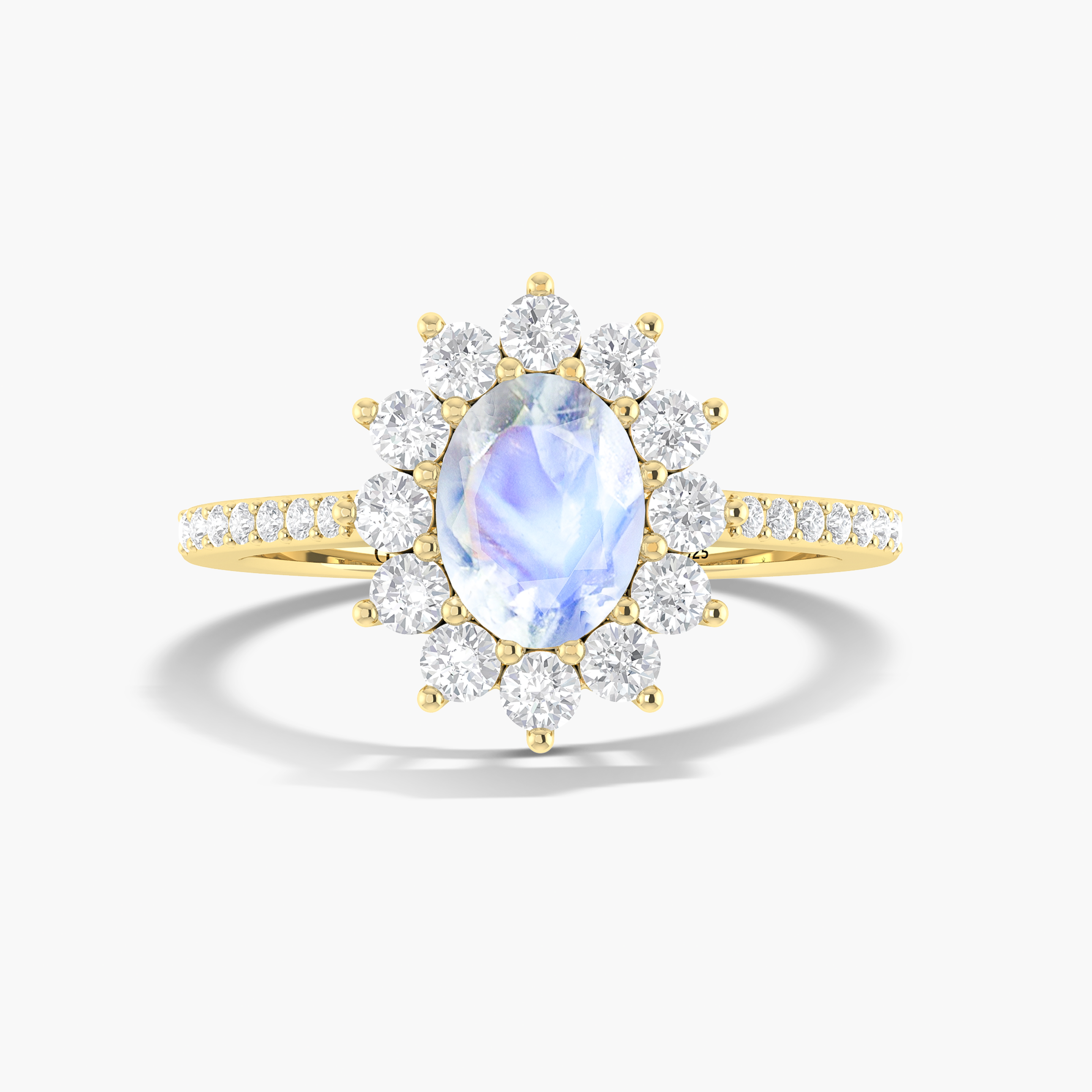 Stunning White Rainbow Moonstone Gold Wedding Ring for Women - Elegant Bridal Jewelry for Engagement, Anniversary & Special Occasions