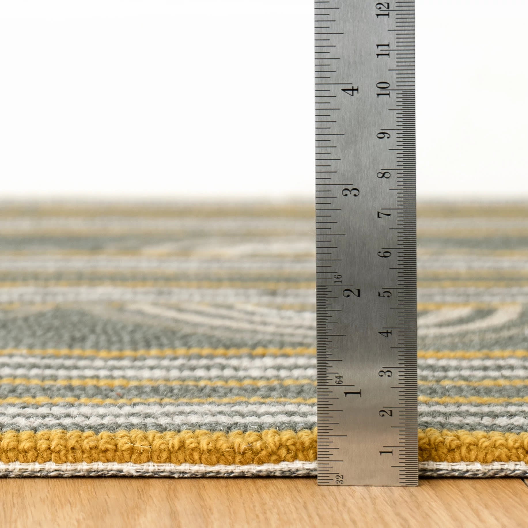 Premium Grey Hand-Hooked Wool Rug with Button Design - Perfect for Living Room, Bedroom, or Cozy Home Decor