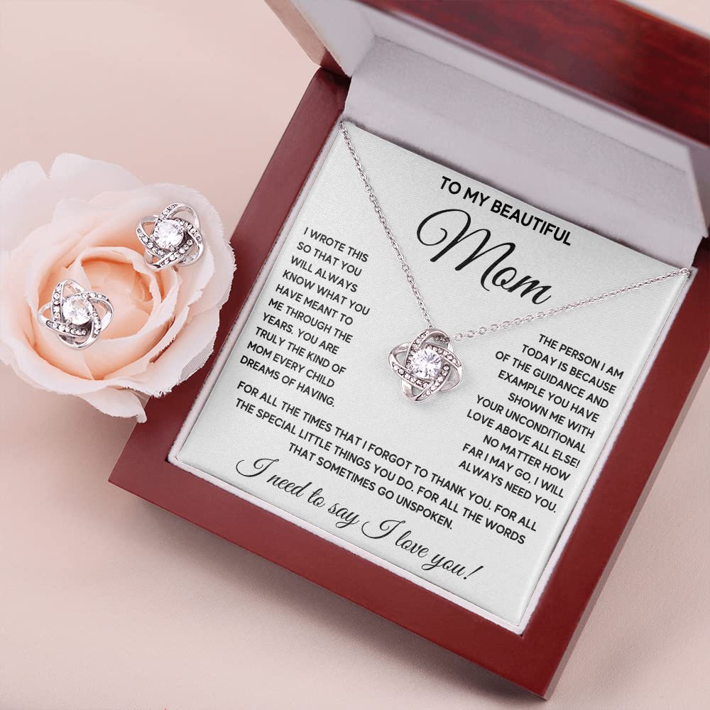 Mom's Jewelry Gift - Gemstone Pendant Necklace for Mother's Day & Christmas | Son to Mom Present