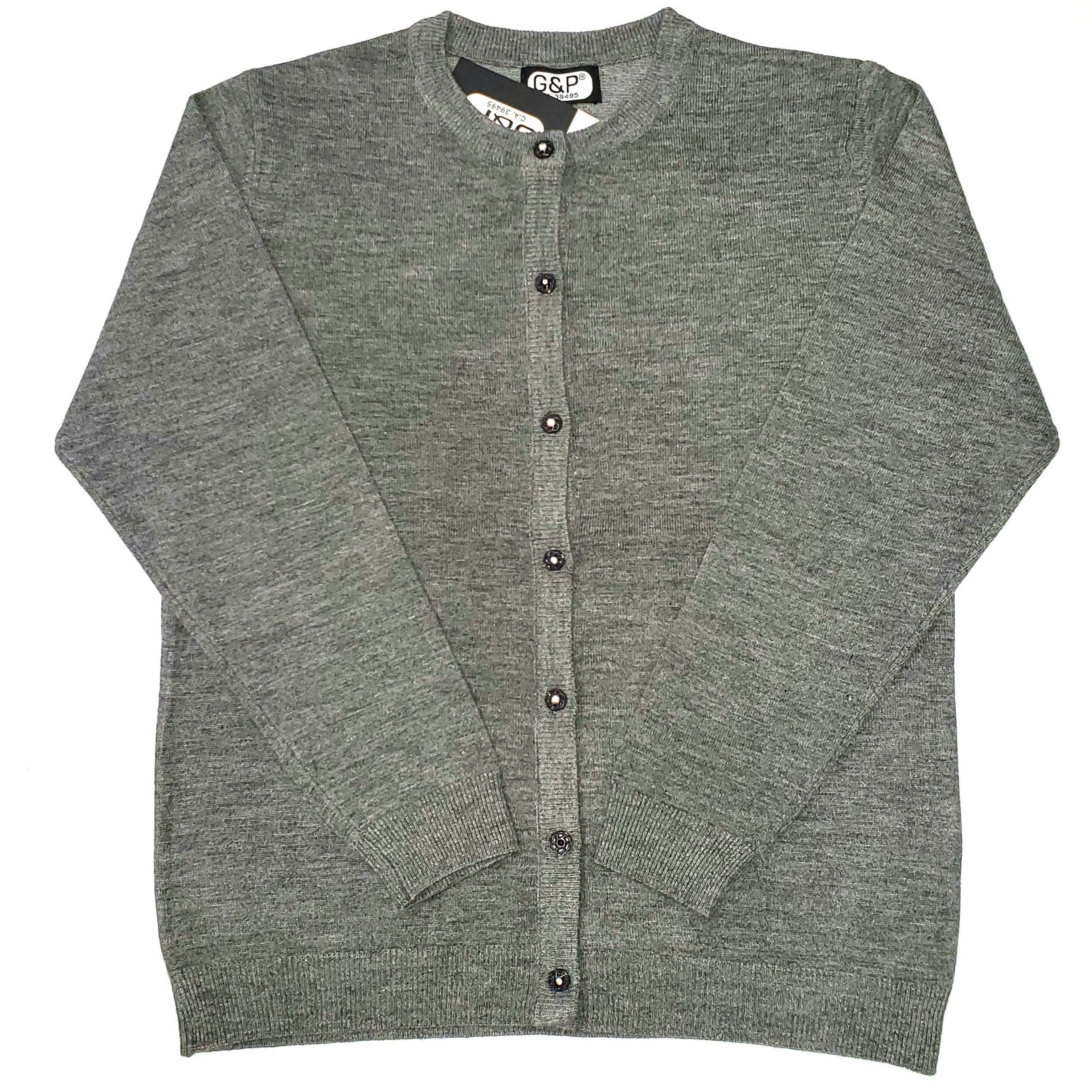 Women's Basic Round Neck Cardigan Sweater - Soft & Comfortable Knitwear for Casual Wear, Office, and Layering Outfits
