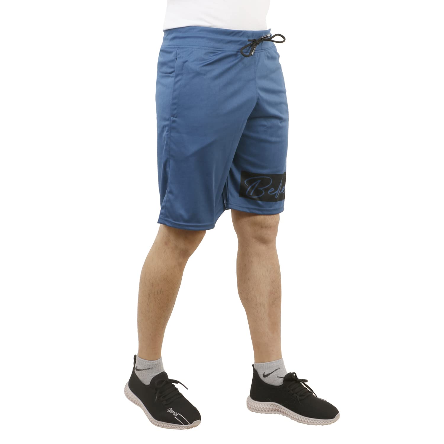 JOREN Men's Athletic Shorts with Zipper Pockets - Blue XL | Comfortable Workout & Running Shorts for Gym, Basketball, Jogging