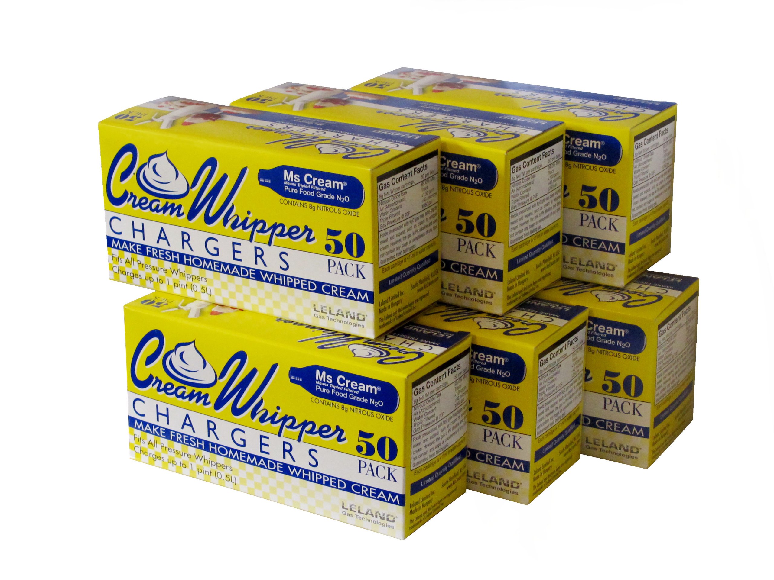 Premium Leland Whipped Cream Chargers (300 Count) - Food Grade N2O Cartridges for Professional Desserts, Coffee Toppings & Home Baking