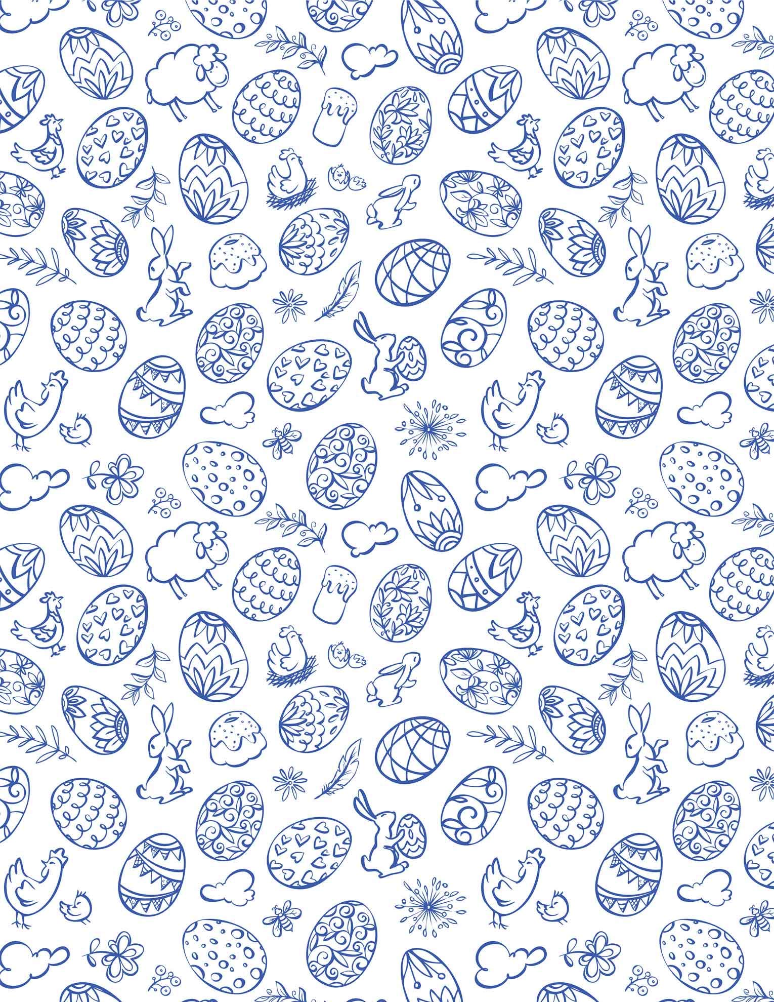 Easter Ceramic Decals - Blue Holiday Decorative Stickers (9 x 6.5 inch) - Perfect for DIY Easter Mugs, Plates & Home Decor